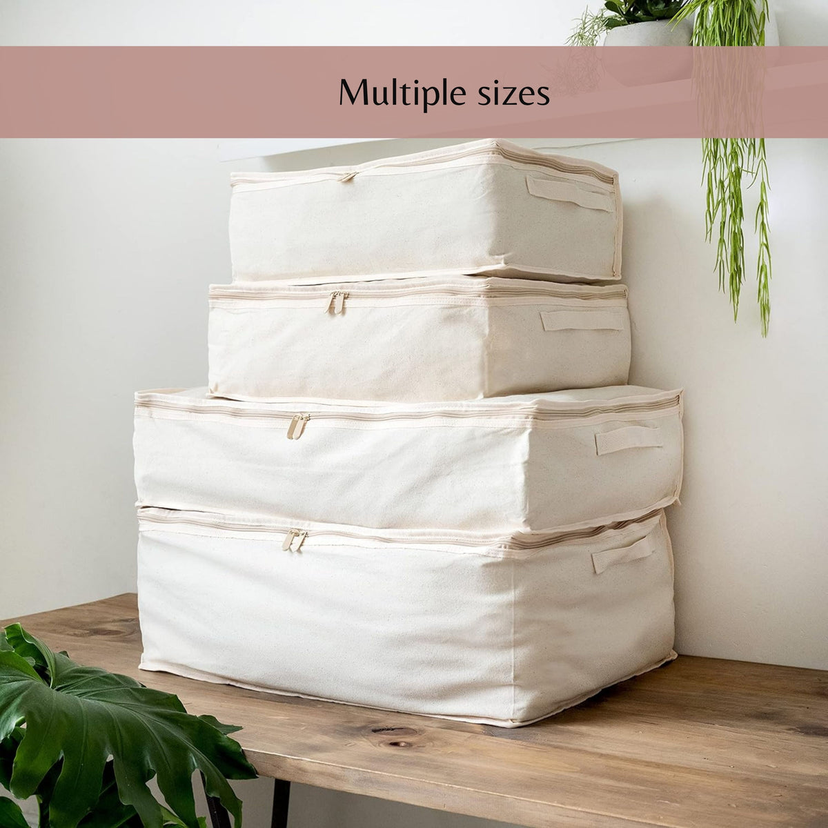 Natural Cotton Storage Bags – Thick Cotton with Reinforced Handles