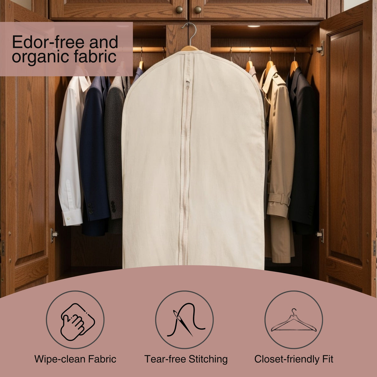 Cotton Garment Bag – Natural Cotton Clothing Cover (Pack of 2, S and L)