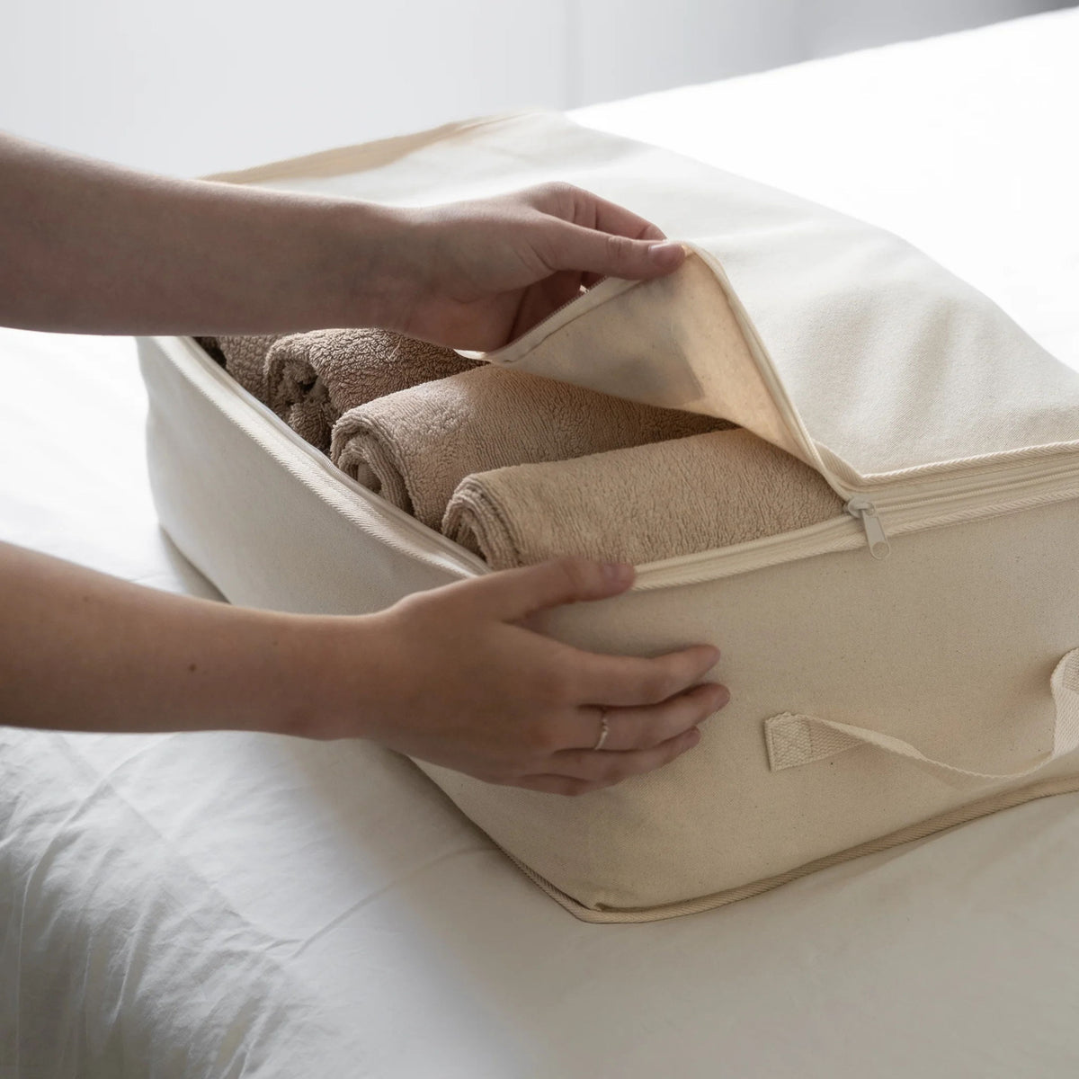 Natural Cotton Storage Bags – Thick Cotton with Reinforced Handles