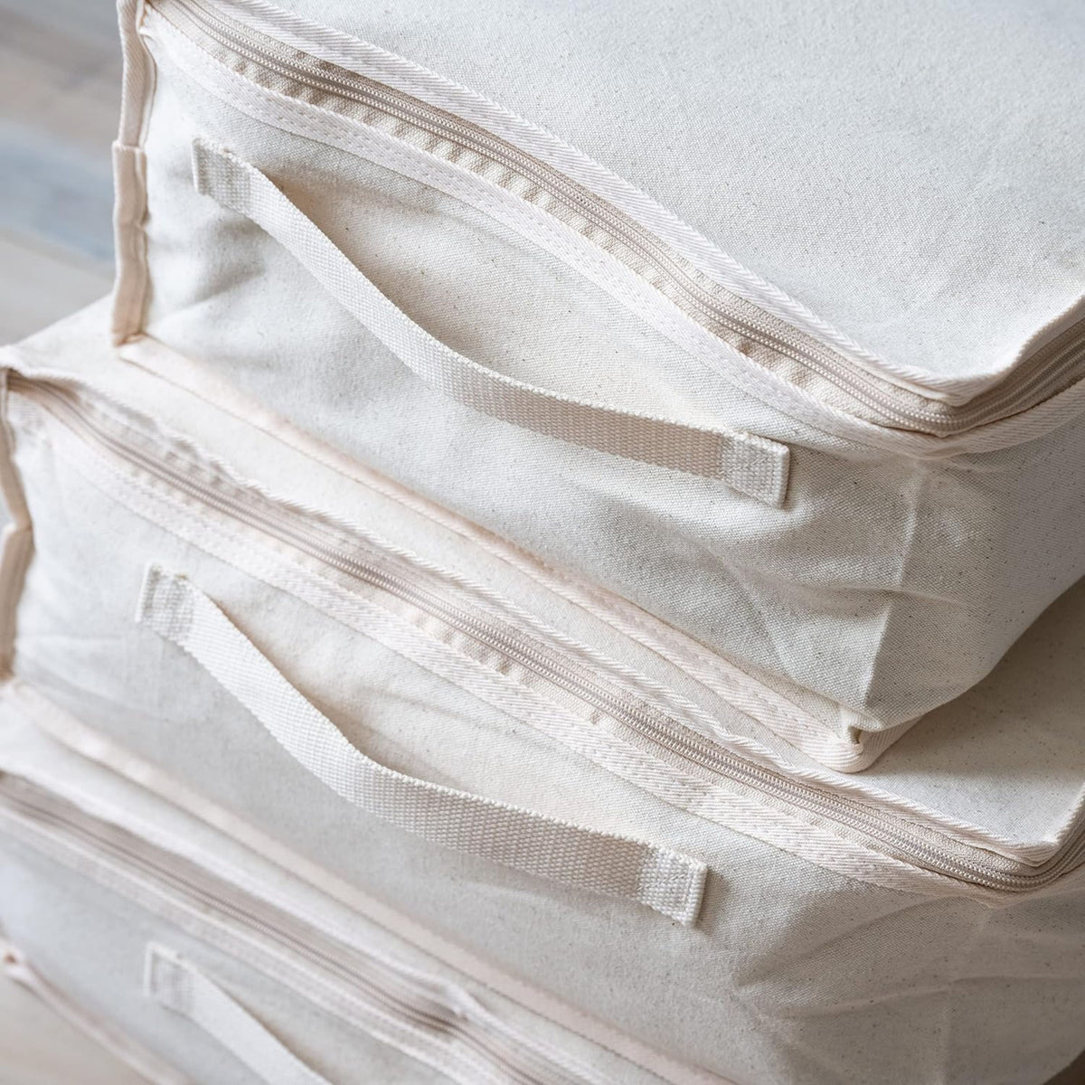 Natural Cotton Storage Bags – Thick Cotton with Reinforced Handles