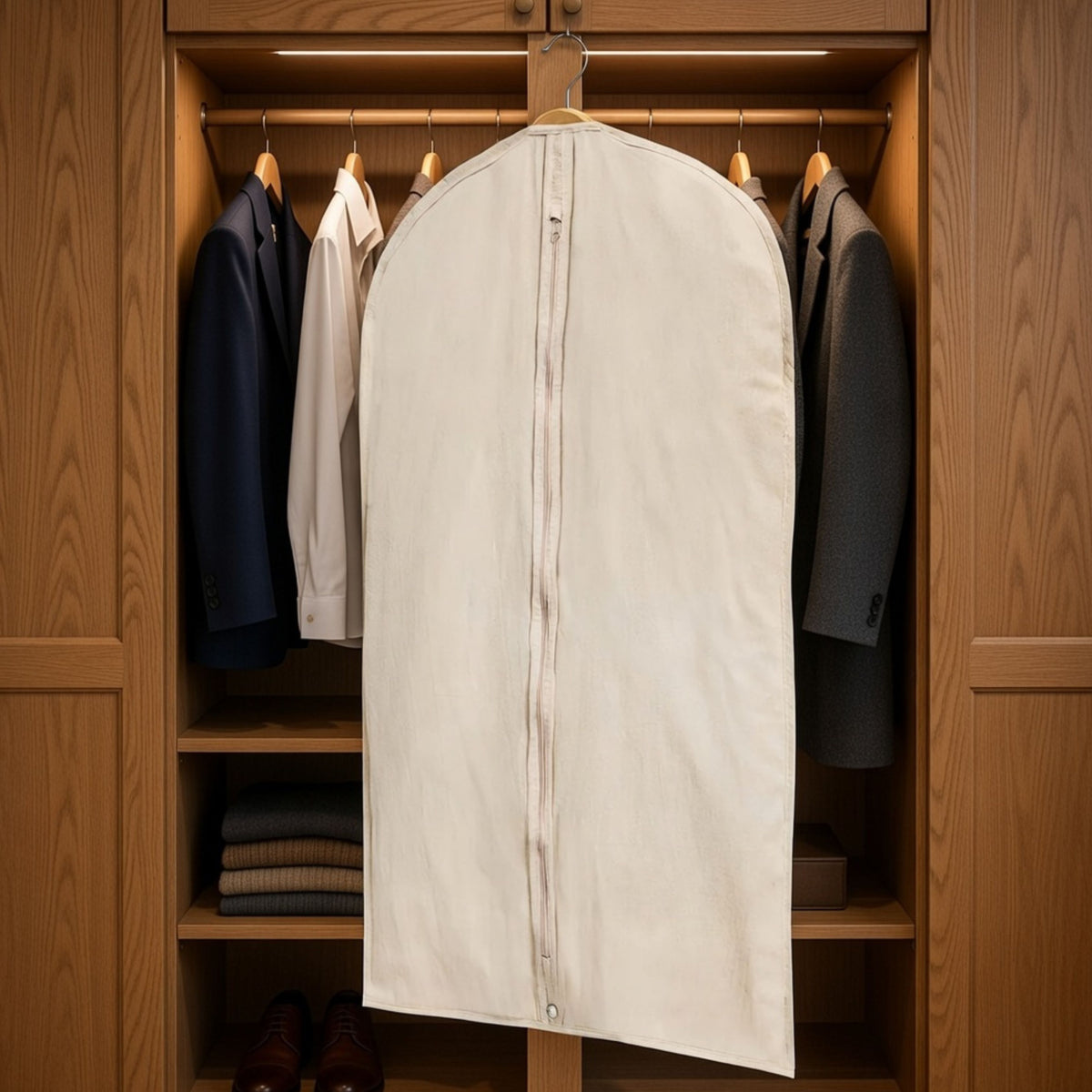 Cotton Garment Bag – Natural Cotton Clothing Cover (Pack of 2, S and L)