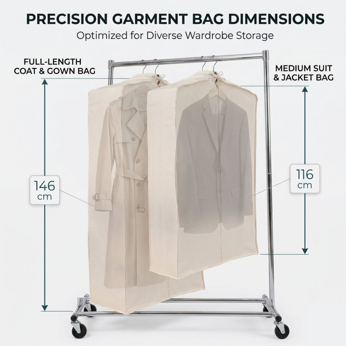 Cotton Garment Storage Bag. Heavy-Duty, Breathable Cotton Cover