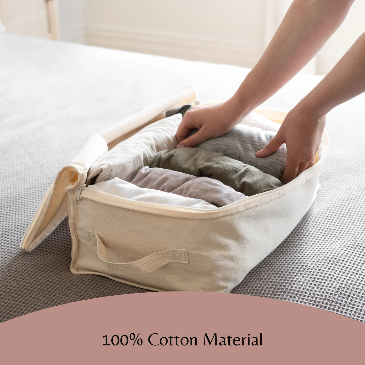Natural Cotton Storage Bags – Thick Cotton with Reinforced Handles